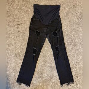 Pinkblush Black Distressed Maternity Skinny Jeans